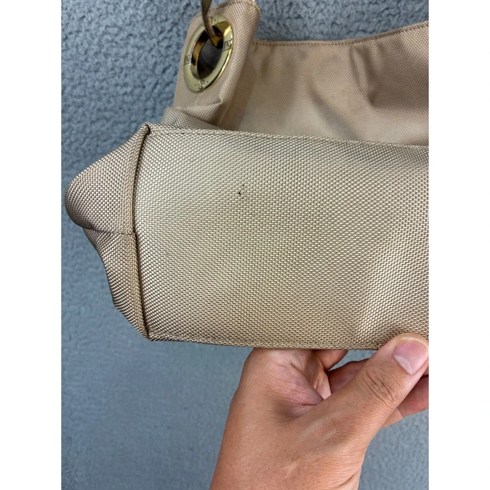 JPK Paris 75 Shoulder Bag Womens Medium Gold Canvas Leather Strap Floral